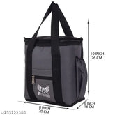 Pure bird insulated polyester lunch/tiffin bags, solid net pattern, zip, 2 compartments, free size (8x5x11 inches), Indian-made stylish and durable